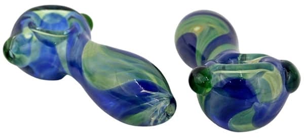 2ct 4.5" Spiral Color Art Marble Spoon Hand Pipe - Image 3