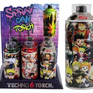 Spray Can Design Torch Lighters 6pk - Anime
