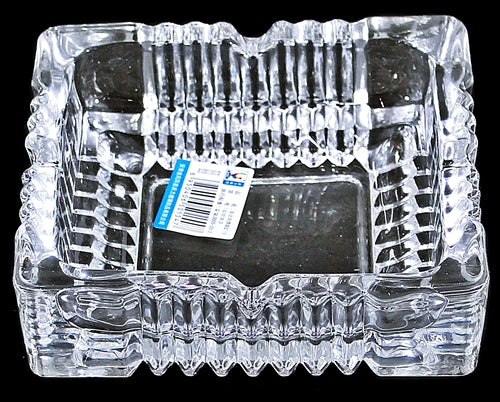 5ct 4" Qianli Glassware Square Glass Ashtray
