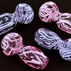 4ct 3" Square Mouth Pink Twirl Hand Pipe