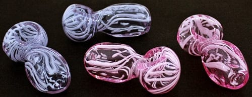 4ct 3" Square Mouth Pink Twirl Hand Pipe