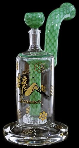 8" Stratus Glass Honeycomb Art Showerhead 14mm Bubbler Water Pipe