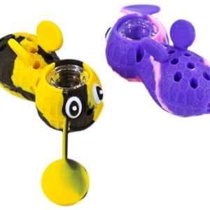 2ct 3.5" Bee Shape Silicone Hand Pipe Assortment