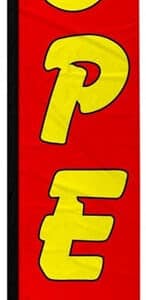 Windless Banner Flag - Open (Red & Yellow) - No Pole