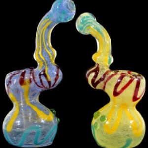 2ct 5" Cursive Frit Color Art Bubbler Assortment
