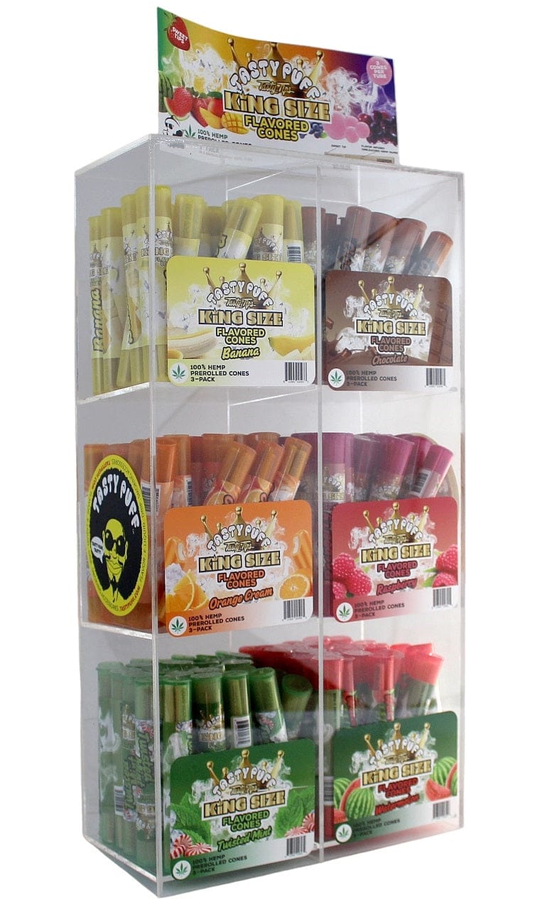 Tasty Puff Flavored Pre-Rolled Cones - King Size - 180 3pk Tubes with Display - Image 6