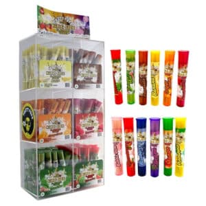 Tasty Puff Flavored Pre-Rolled Cones - King Size - 180 3pk Tubes with Display