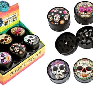 Skulls 52mm Fisheye Design 3pc Grinder 12pk