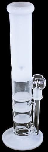 14" Triple Honeycomb Perk White 19mm Oil Rig Water Pipe