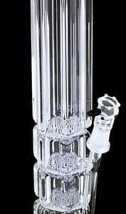12" Triple Honeycomb Straight Glass Vase 14mm Oil Rig Water Pipe