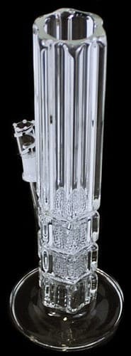 12" Triple Honeycomb Straight Glass Vase 14mm Oil Rig Water Pipe