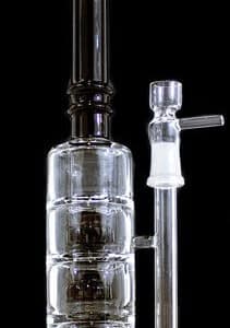 12" Triple Showerhead Perk Water Pipe With 14mm Female Bowl