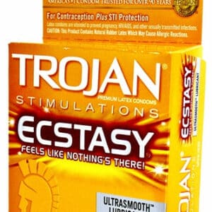6ct Trojan Stimulations Ecstasy Ribbed Lubricated Condoms