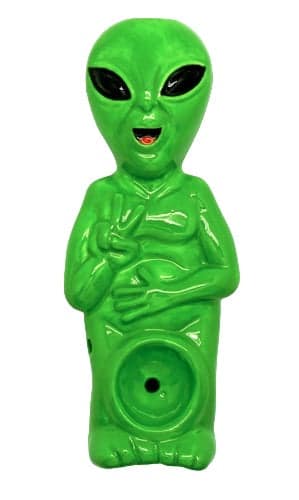 Wacky Bowlz Ceramic Hand Pipe - Alien