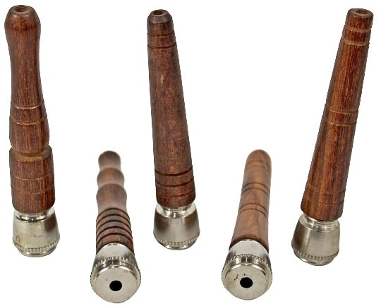 10ct 4" Wood Chillum Metal Pipe