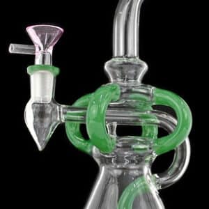 9" Threaded Quad Tube Shower Perk Recycler Water Pipe