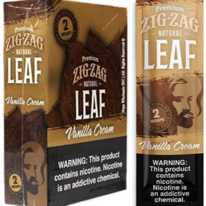 Zig Zag Premium Natural Leaf Wraps 25pk - Vanilla Cream