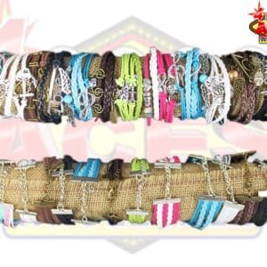 12pc Charm Bracelets Assorted Colors With Store Display
