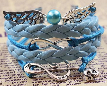 10ct Leather Hand-Woven Fashion Charm Bracelet Assortment