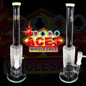 12" Micro Glass Black Honeycomb With Slime 14mm Oil Rig