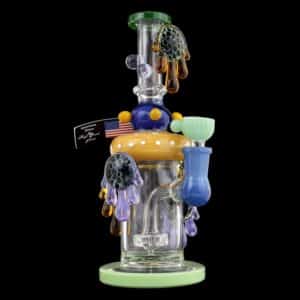8" Honeycomb Oil Drip Worked Water Pipe
