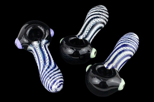 3ct 4" Heavy Latti Swirl Art Hand Pipe Assortment