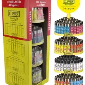 Clipper 4 Tier Carousel Display Lighters 192pk