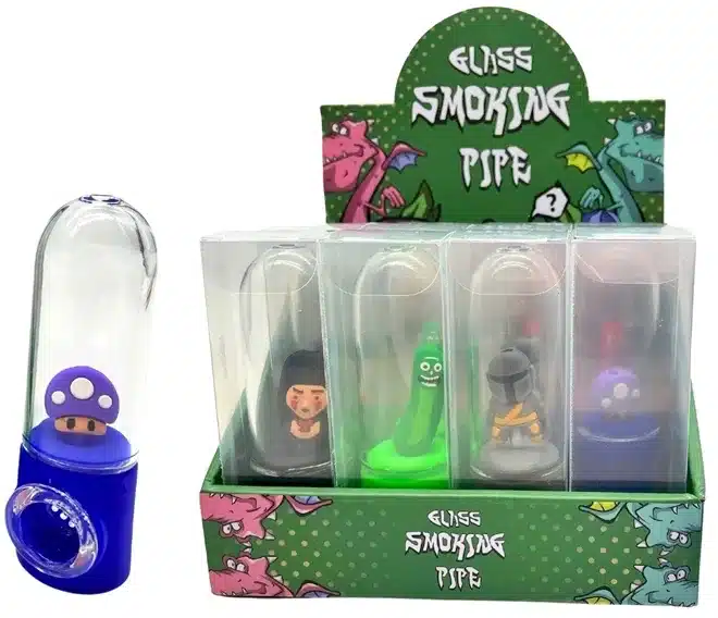 Glass Smoking Pipe Character Assortment 12pk