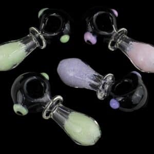 4ct 5" Heavy Frit Art Ring Spoon Hand Pipe