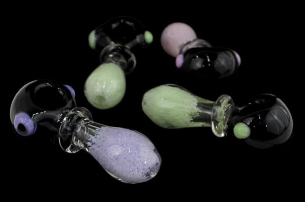 4ct 5" Heavy Frit Art Ring Spoon Hand Pipe