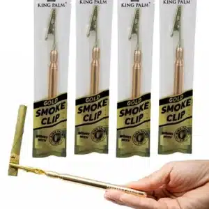 4ct King Palm Telescoping Smoke Clips - Gold