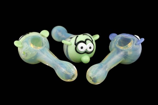 3ct 4" Smurf Face Hand Pipe