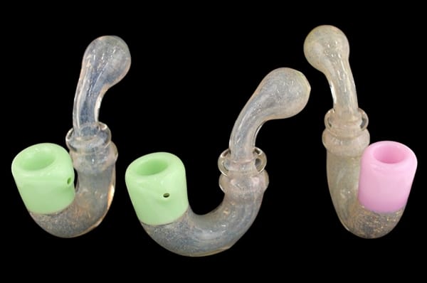 3ct 7" Fuming Wet Candy Frit Sherlock Hand Pipe