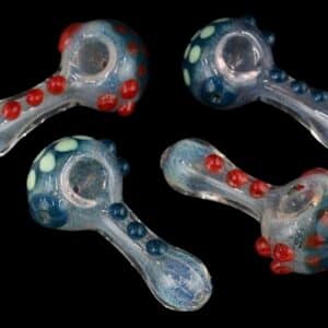 4ct 4" Marble Dots Frit Spoon Hand Pipe