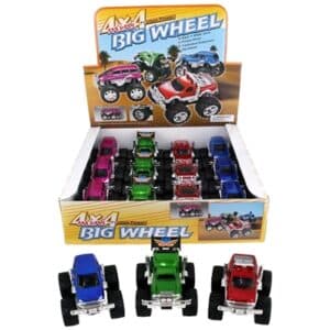 Mini 4x4 Big Wheel Monster Truck Toy 12pk