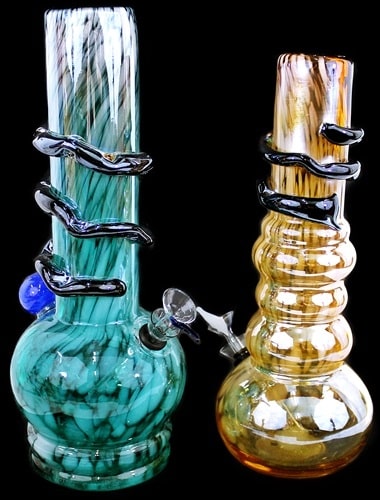 3ct 12" Metallic Soft Glass Water Pipe Assortment