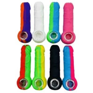 5ct 5" Silicone Hand Pipe - Penis Design