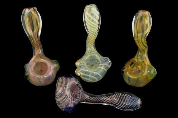 4ct 4" Stand Fuming Spiral Art Hand Pipe