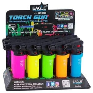 Eagle Torch Gun Lighters - Neon 15pk