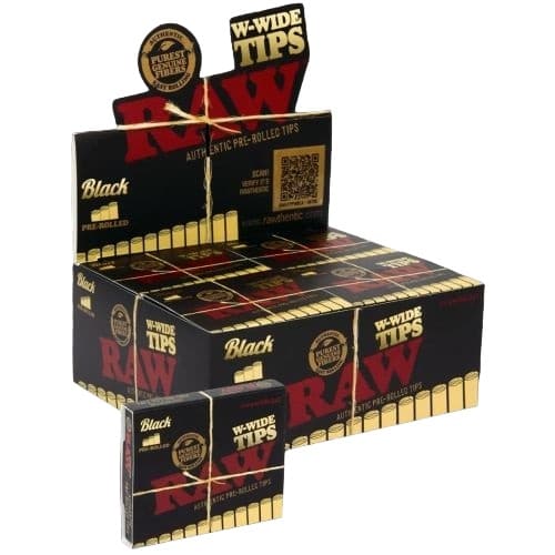 Raw Black W-Wide Pre-Rolled Tips