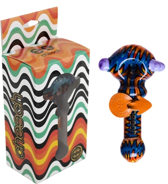 4" Cheech Wig Wag Marble Hand Pipe