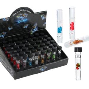 Glass Chillums with Gem Filter 48pk