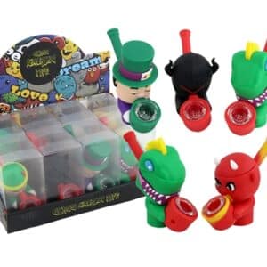 Glass Smoking Pipe Cartoon Character Silicone Sherlock 8pk