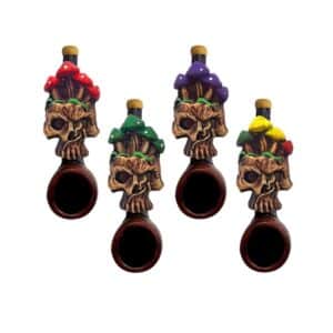 Pichincha Hand Crafted Small Hand Pipe - Shroom Skull