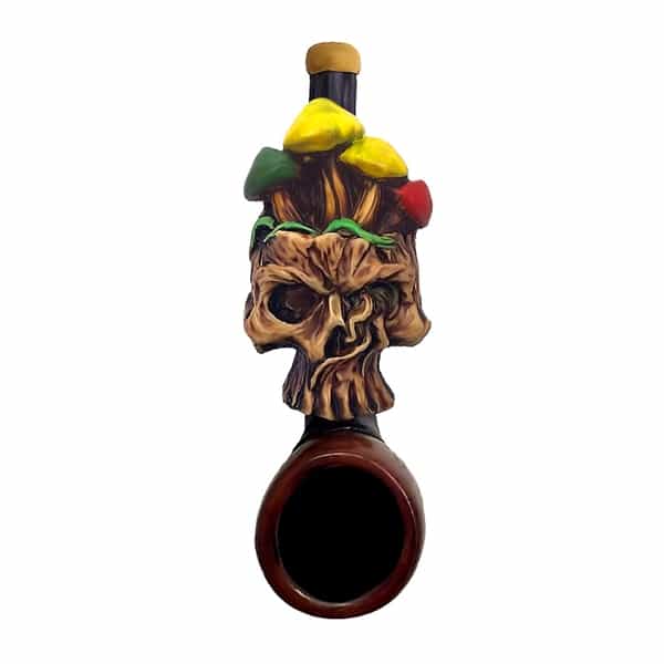 Pichincha Hand Crafted Small Hand Pipe - Shroom Skull