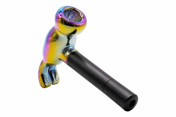 4" Cheech Glass Metal Hammer Hand Pipe