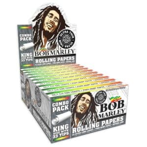 Bob Marley Ultra Thin Hemp Rolling Papers – King Size with Tips