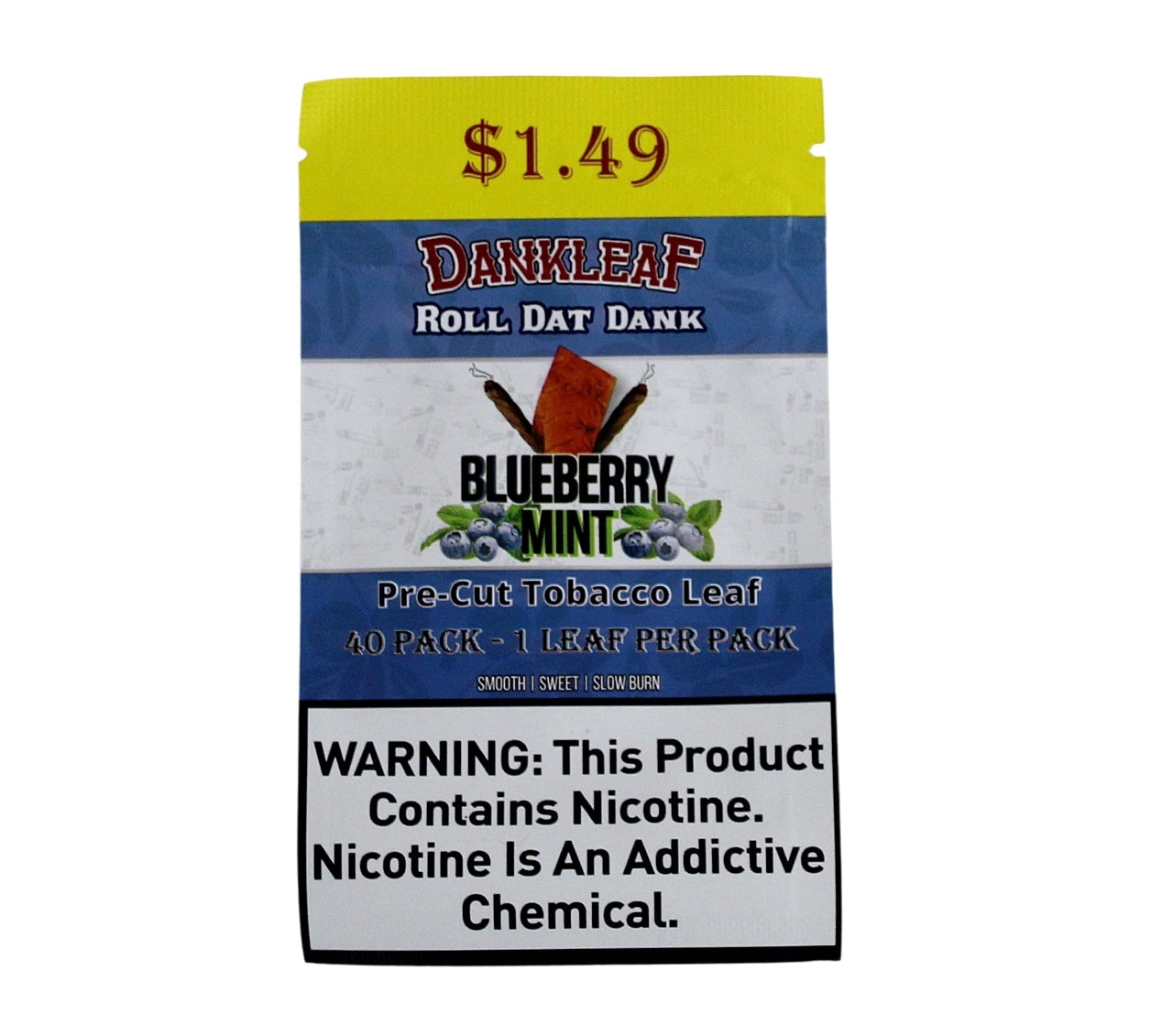 Dankleaf Pre-Cut Tobacco Leaf - Blueberry Mint 40pk