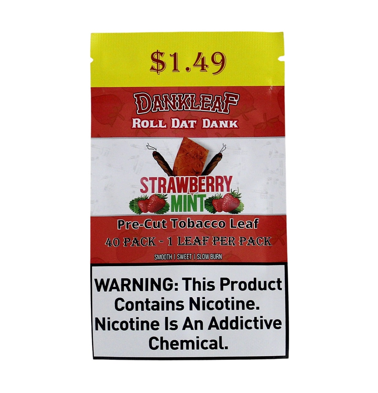 Dankleaf Pre-Cut Tobacco Leaf - Strawberry Mint 40pk