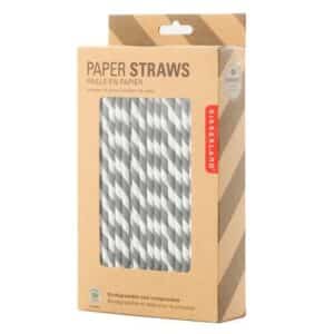 5ct Kikkerland Paper Straws in Gray 144pk